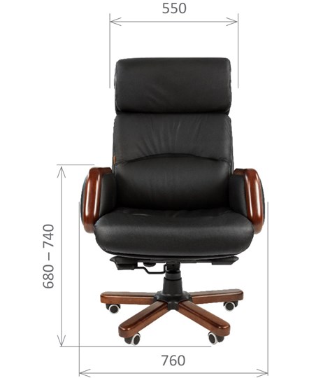 Кресло офисное CHAIRMAN 417 кожа черная в Симферополе - изображение 1