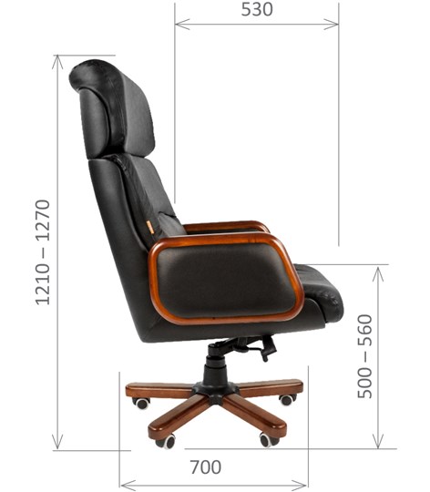 Кресло офисное CHAIRMAN 417 кожа черная в Симферополе - изображение 2
