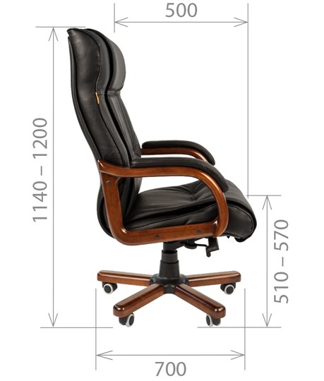 Кресло CHAIRMAN 653 кожа черная в Симферополе - изображение 2