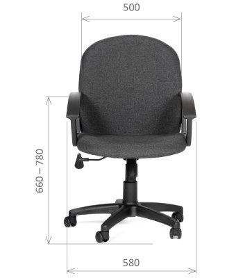 Офисное кресло CHAIRMAN 681 Ткань C-3 черное в Симферополе - изображение 1