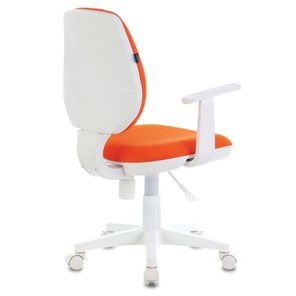 Кресло компьютерное Brabix Fancy MG-201W (с подлокотниками, пластик белый, оранжевое) 532410 в Симферополе - предосмотр 2