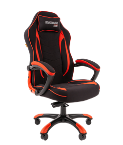 Кресло игровое CHAIRMAN GAME 28 Полиэстер комбинированная ткань красный/черный в Симферополе