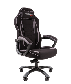 Кресло игровое CHAIRMAN GAME 28 Полиэстер комбинированная ткань серый/черный в Симферополе