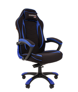 Кресло игровое CHAIRMAN GAME 28 Полиэстер комбинированная ткань синий/черный в Симферополе