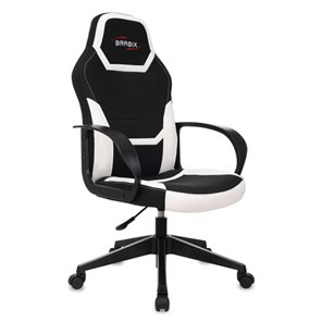 Компьютерное кресло BRABIX "Alpha GM-018", ткань/экокожа, черное/белое, 532640, GM-018_532640 в Симферополе