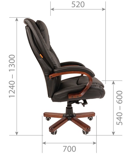 Кресло CHAIRMAN 408 кожа черная в Симферополе - изображение 2