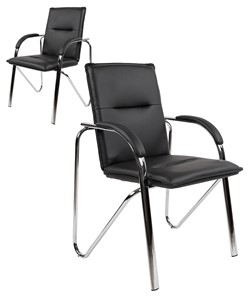 Кресло CHAIRMAN 851 экокожа черная (2 шт. в комплекте) в Симферополе