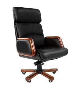 Кресло офисное CHAIRMAN 417 кожа черная в Симферополе - предосмотр
