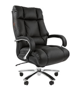 Офисное кресло CHAIRMAN 405 черное нат.кожа/экокожа в Симферополе