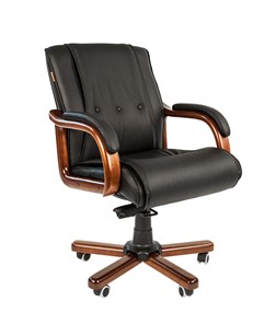 Компьютерное кресло CHAIRMAN 653M кожа черная в Симферополе - предосмотр