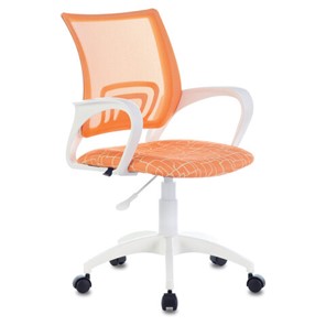 Офисное кресло Brabix Fly MG-396W (с подлокотниками, пластик белый, сетка, оранжевое с рисунком "Giraffe") 532402 в Симферополе