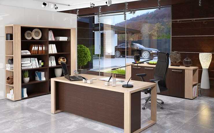 Кабинет руководителя ALTO с высоким шкафом для одежды, низким для документов и журнальным столиком в Симферополе - изображение 3
