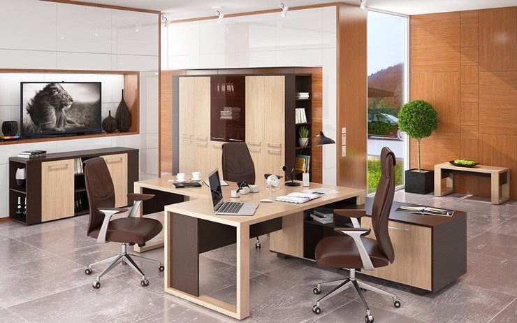 Кабинет руководителя ALTO с высоким шкафом для одежды, низким для документов и журнальным столиком в Симферополе - изображение 5