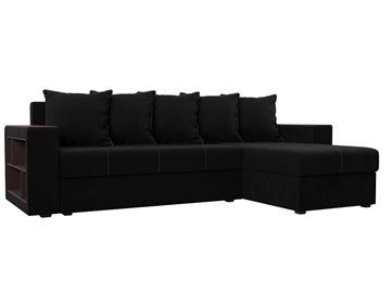Угловой раскладной диван Дубай Лайт, Черный (микровельвет) в Симферополе