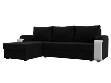 Угловой раскладной диван Николь лайт, Черный/Белый (микровельвет/экокожа) в Симферополе