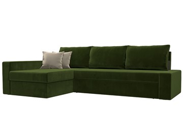 Угловой раскладной диван Версаль, Зеленый/Бежевый (микровельвет) в Симферополе