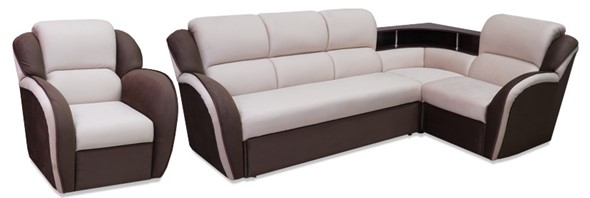 Угловой диван Соня-14 с полкой и креслом в Симферополе - изображение