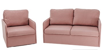 Мебельный набор Амира розовый диван + кресло в Симферополе