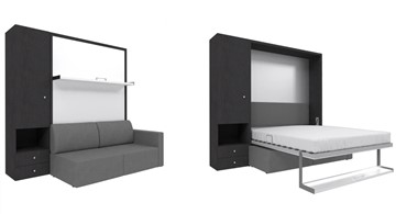 Диван Кровать-трансформер Smart (ШЛ+КД 1400), шкаф левый, правый подлокотник в Симферополе - предосмотр