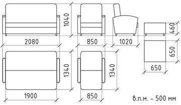 Прямой диван Агат 5 БД в Симферополе - изображение 5