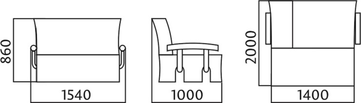 Диван прямой Аккордеон с боковинами, спальное место 1400 в Симферополе - изображение 4