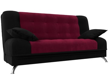 Прямой диван Анна, Бордовый/Черный (микровельвет) в Симферополе