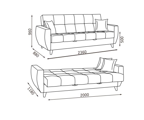 Прямой диван Бетти  2 БД в Симферополе - изображение 22