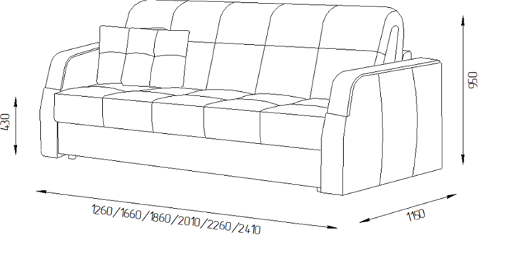 Прямой диван Турин 2 205 (НПБ) в Симферополе - изображение 1