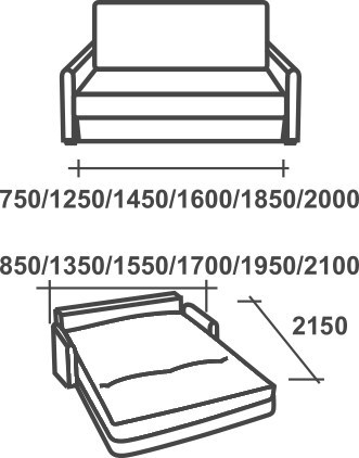 Прямой диван Аккордеон-М, 120, Элакс в Симферополе - изображение 1