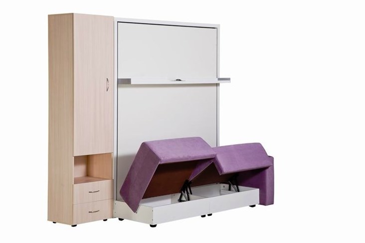 Диван Кровать-трансформер Smart (ШЛ+КД 1400+ШП), 2 шкафа, без подлокотников в Симферополе - изображение 4