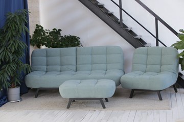 Комплект мебели Абри цвет мята кресло + диван + пуф опора металл в Симферополе