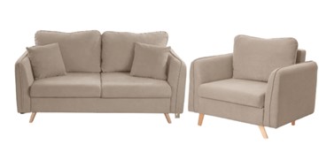 Комплект мебели Бертон бежевый диван+ кресло в Симферополе