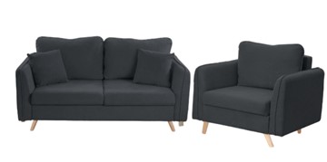 Комплект мебели Бертон графит диван+ кресло в Симферополе
