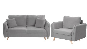 Комплект мебели Бертон серый диван+ кресло в Симферополе