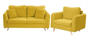 Комплект мебели Бертон желтый диван+ кресло в Симферополе