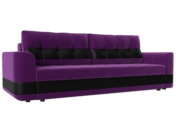 Прямой диван Честер, Фиолетовый/черный (вельвет/экокожа) в Симферополе
