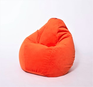 Кресло-мешок Груша большое, велюр однотон, оранжевое в Симферополе