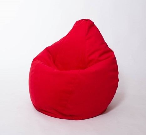 Кресло-мешок Груша большое, велюр однотон, красное в Симферополе - изображение