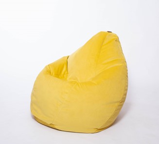 Кресло-мешок Груша большое, велюр однотон, лимонное в Симферополе