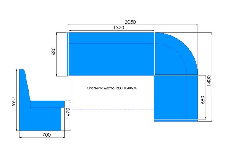 Угловой кухонный диван Модерн 2 (со спальным местом) в Симферополе - изображение 4