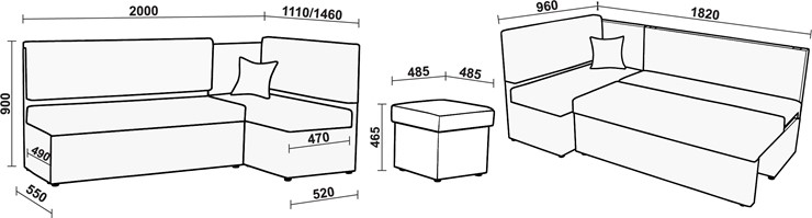 Угловой кухонный диван Нео КМ 3 с механизмом 2000*1110 в Симферополе - изображение 20
