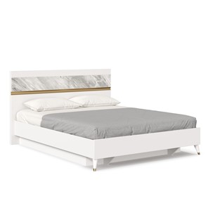 Спальная кровать 1600 Айла ЛД 688.110.000 с подъемным механизмом, Белый/Статуарио, исполнение 1 в Симферополе