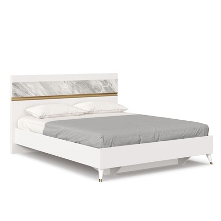 Кровать 2-спальная 1600 Айла ЛД 688.120.000 с основанием, Белый/Статуарио, исполнение 1 в Симферополе - изображение