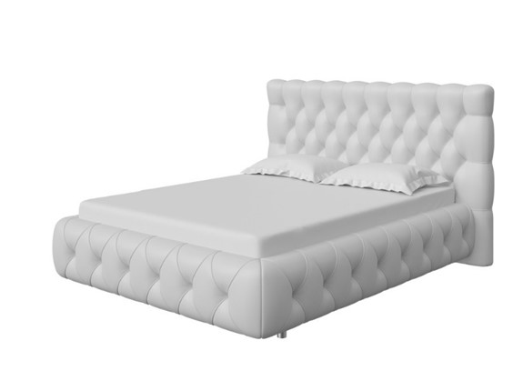 Кровать спальная Castello 160х200, Экокожа (Белый) в Симферополе - изображение