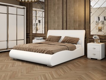 Кровать в спальню Corso-8 Lite 160х200, Экокожа (Белый) в Симферополе
