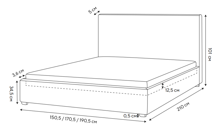 Спальная кровать Mono 140х200, Велюр (Monopoly Миндаль (111)) в Симферополе - изображение 1