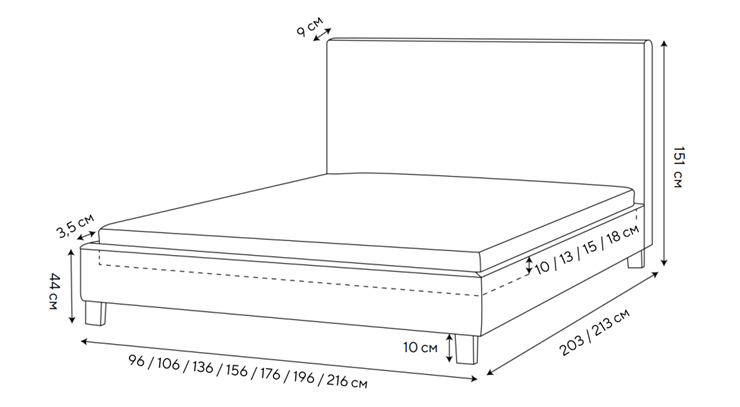 Кровать Rhomby 160х200, Рогожка (Тетра Бежевый) в Симферополе - изображение 1