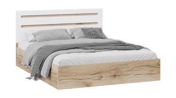 Двуспальная кровать с подъемным механизмом Фьюжн ТД-260.01.04 (Дуб Делано, Белый глянец) в Симферополе