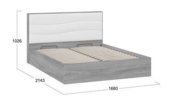 Кровать с механизмом двуспальная Миранда тип 1 (Дуб Гамильтон/Белый глянец) в Симферополе - предосмотр 1
