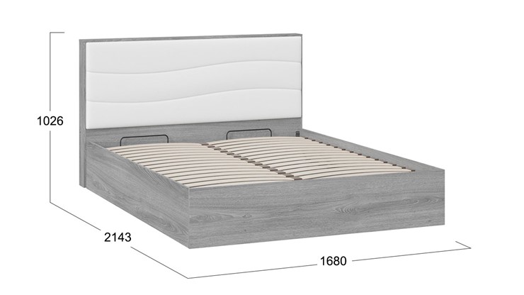 Кровать с механизмом двуспальная Миранда тип 1 (Дуб Гамильтон/Белый глянец) в Симферополе - изображение 1